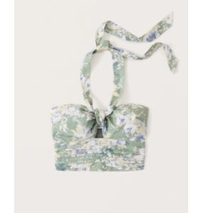NWOT Abercrombie poplin knot front halter